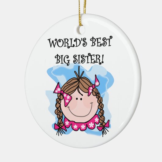 Brunette World's Best Big Sister Gifts Keramisch Ornament (Links)