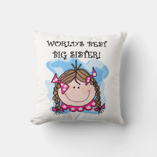 Brunette World's Best Big Sister Gifts Kussen