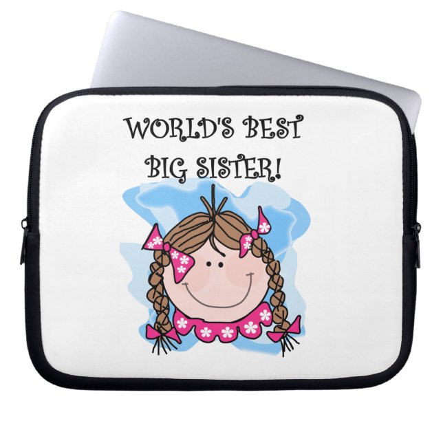 Brunette World's Best Big Sister Gifts Laptop Sleeve (Voorkant)
