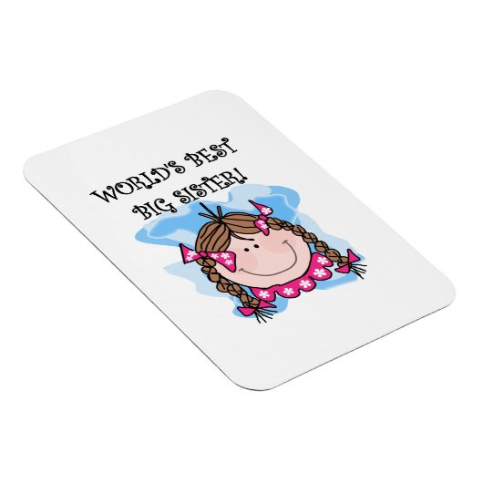 Brunette World's Best Big Sister Gifts Magneet (Rechterzijde)