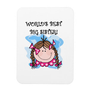 Brunette World's Best Big Sister Gifts Magneet