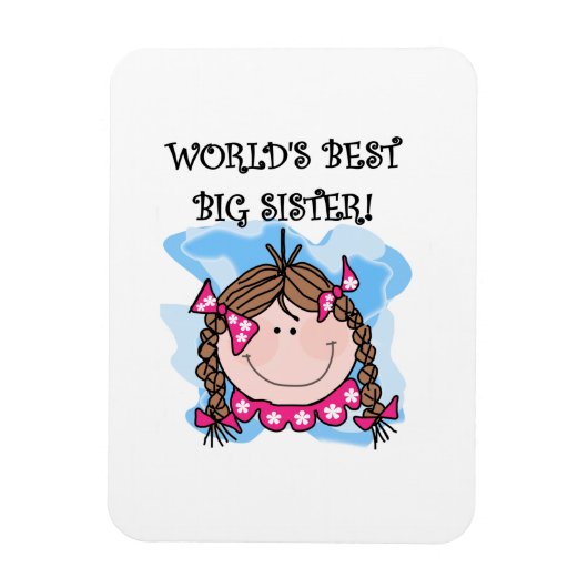 Brunette World's Best Big Sister Gifts Magneet (Verticaal)