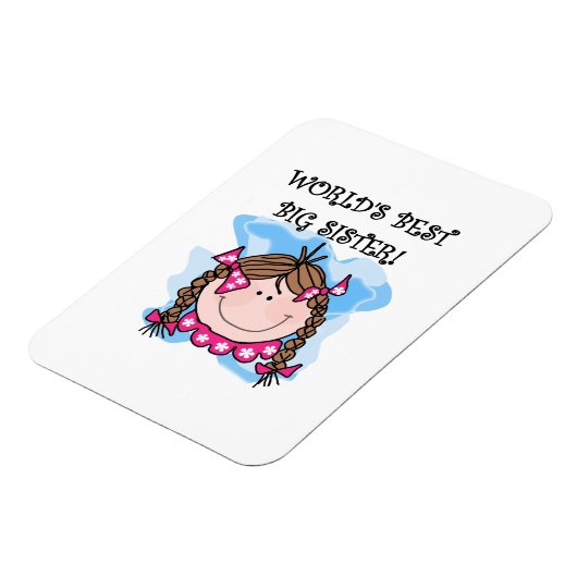 Brunette World's Best Big Sister Gifts Magneet (Linkerzijde)