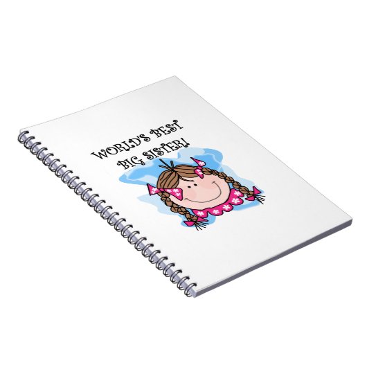 Brunette World's Best Big Sister Gifts Notitieboek (Rechterzijde)