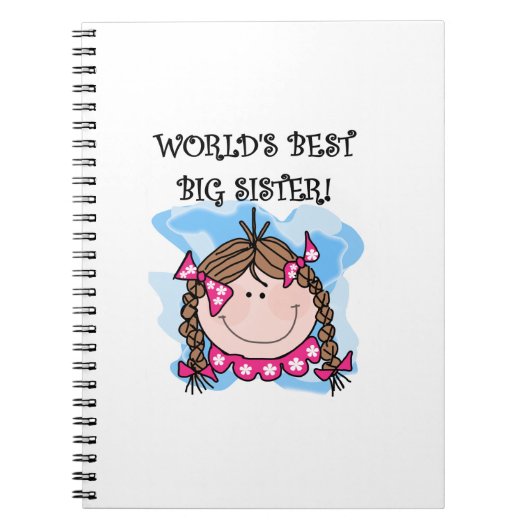 Brunette World's Best Big Sister Gifts Notitieboek (Voorkant)
