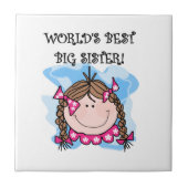 Brunette World's Best Big Sister Gifts Tegeltje (Voorkant)