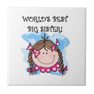 Brunette World's Best Big Sister Gifts Tegeltje