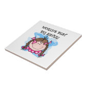 Brunette World's Best Big Sister Gifts Tegeltje (Zijkant)