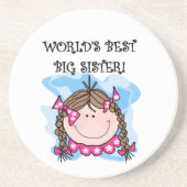 Brunette World's Best Big Sister Gifts Zandsteen Onderzetter (Voorkant)
