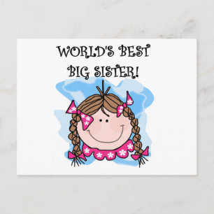 Brunette World's Best Big Sister Tshirts and Gifts Briefkaart