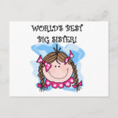 Brunette World's Best Big Sister Tshirts and Gifts Briefkaart (Voorkant)