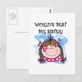 Brunette World's Best Big Sister Tshirts and Gifts Briefkaart (Voorkant / Achterkant)