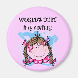 Brunette World's Best Big Sister Tshirts and Gifts Magneet
