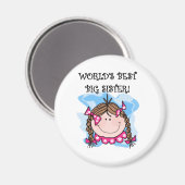 Brunette World's Best Big Sister Tshirts and Gifts Magneet (Voorkant / Achterkant)