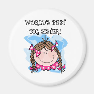 Brunette World's Best Big Sister Tshirts and Gifts Magneet