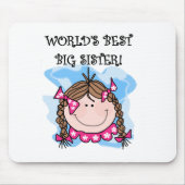 Brunette World's Best Big Sister Tshirts and Gifts Muismat (Voorkant)
