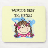 Brunette World's Best Big Sister Tshirts and Gifts Muismat (Voorkant)
