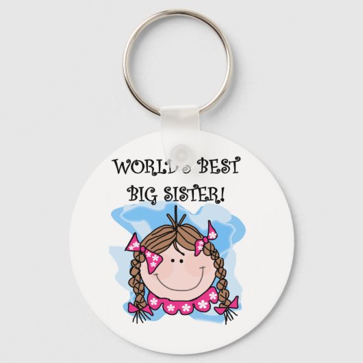 Brunette World's Best Big Sister Tshirts and Gifts Sleutelhanger (Voorkant)