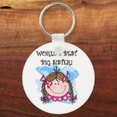 Brunette World's Best Big Sister Tshirts and Gifts Sleutelhanger (Voorkant)