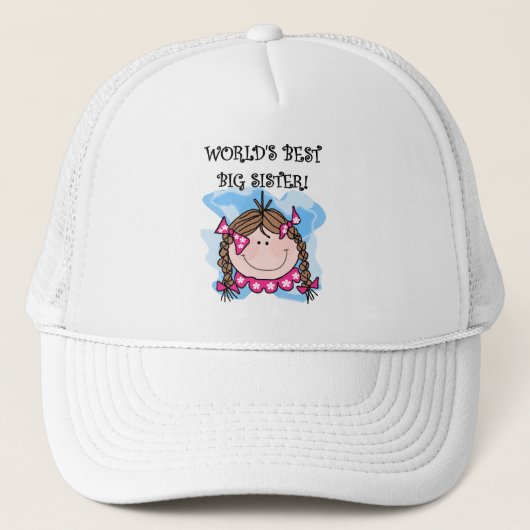 Brunette World's Best Big Sister Tshirts and Gifts Trucker Pet (Voorkant)