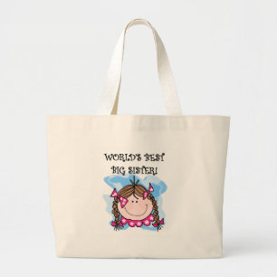 Brunette World's Best Big Sister Tshirts Grote Tote Bag