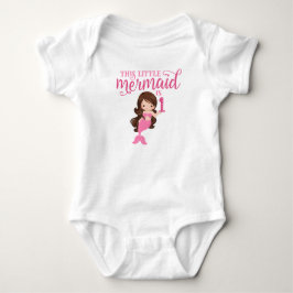 Brunette Zeemeermin 1e Verjaardag Romper