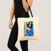 brunette zeemeermin canvas tas (Voorkant (product))