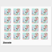 brunette zeemeermin leeftijd twee foto Sticker lab (Vel)
