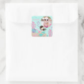 brunette zeemeermin leeftijd twee foto Sticker lab (Tas)