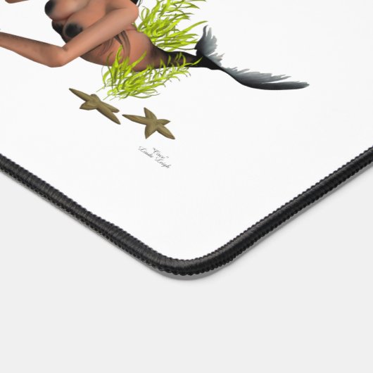 Brunette Zeemeermin Met Zeester Bureaumat (Hoek)