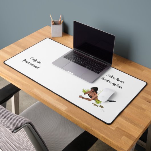 Brunette Zeemeermin Met Zeester Bureaumat (Kantoor 2)