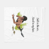 Brunette Zeemeermin Met Zeester Fleece Deken (Voorkant (Horizontaal))