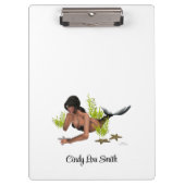 Brunette Zeemeermin Met Zeester Klembord (Voorkant)