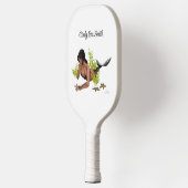 Brunette Zeemeermin Met Zeester Pickleball Paddle (Links)
