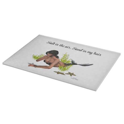 Brunette Zeemeermin Met Zeester Snijplank (Hoek)