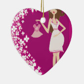 brunette zwangere vrouw keramisch ornament (Rechts)