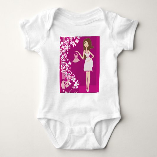 brunette zwangere vrouw romper (Voorkant)