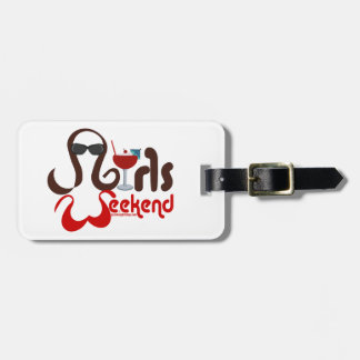 Brunettes in Bikinis - Meisjes Weekend Fun! Bagagelabel