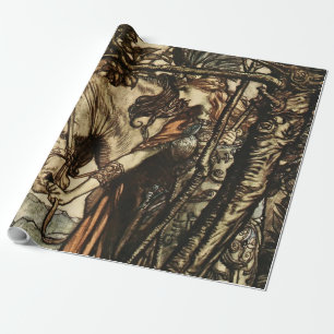 “Brunhilde leidt haar paard” door Arthur Rackham Cadeaupapier