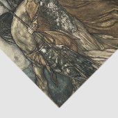 “Brunhilde met haar paard” door Arthur Rackham Tissuepapier (Detail)