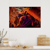 Brunhilde Weeps aan de Funeral Pyre van Sigfried Poster (Keuken)