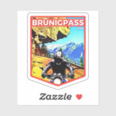 Brünigpass - Alpenpässe Zwitserland Alpenpas Sticker (Vel)