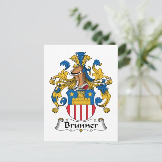Brunner Family Crest Briefkaart (Staand voorkant)