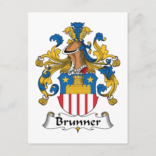 Brunner Family Crest Briefkaart (Voorkant)