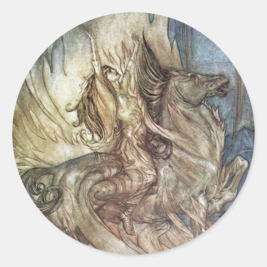 Brünnhilde en de begrafenis van Siegfried Ronde Sticker (Voorkant)