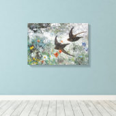 Bruno Andreas Liljefors  Common Swifts Canvas Afdruk (Insitu (Houten vloer))
