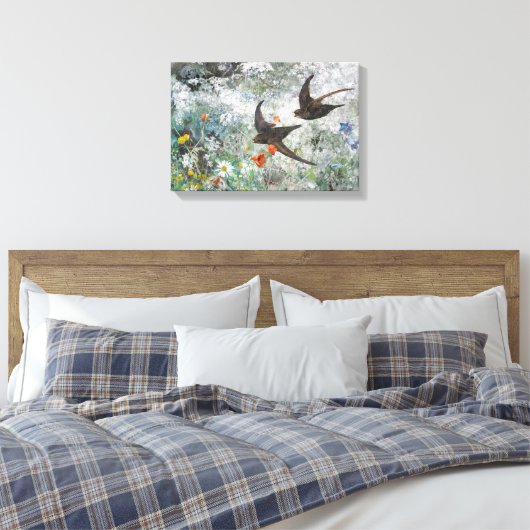 Bruno Andreas Liljefors  Common Swifts Canvas Afdruk (Insitu (Slaapkamer))