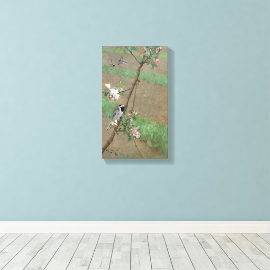 Bruno Andreas Liljefors  Wagtails Canvas Afdruk (Insitu (Houten vloer))