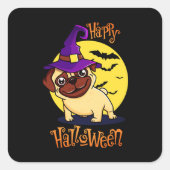 Bruno de Witchy Franse Bulldog Vierkante Sticker (Voorkant)