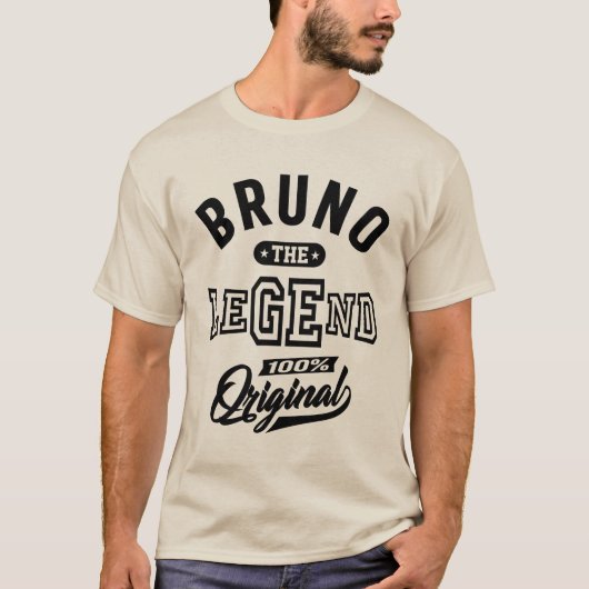 Bruno Gepersonaliseerde naam Birthday Gift T-shirt (Voorkant)